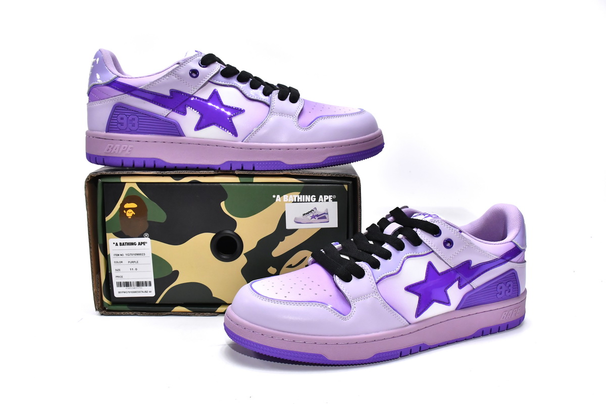 EM Sneakers A Bathing Ape Bape SK8 Sta Gradient purple