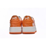 EM Sneakers A Bathing Ape Bape SK8 Sta Patent Leather Orange White
