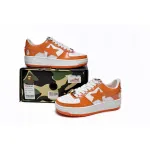 EM Sneakers A Bathing Ape Bape SK8 Sta Patent Leather Orange White