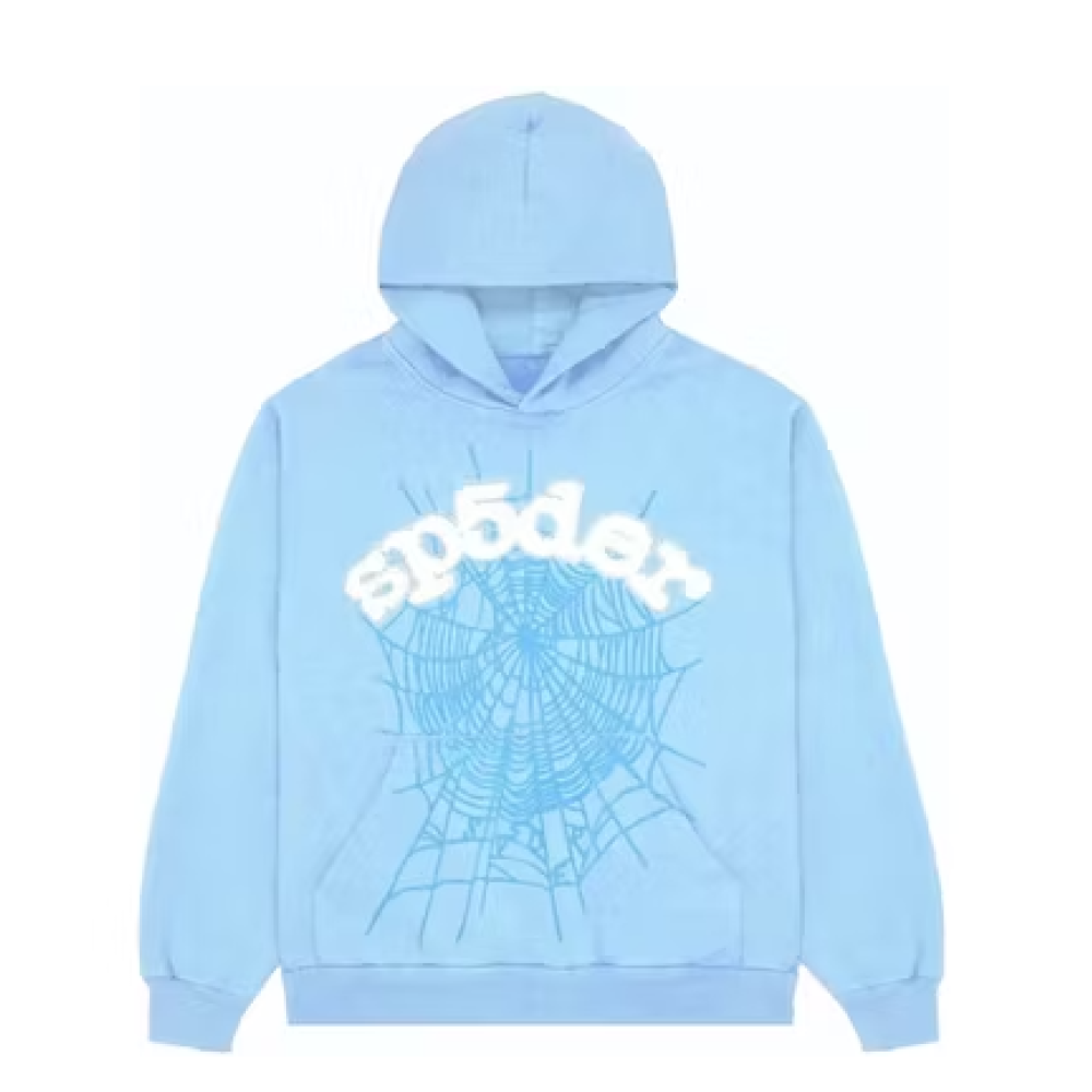 EM Sneakers Sp5der Web Hoodie Sky Blue