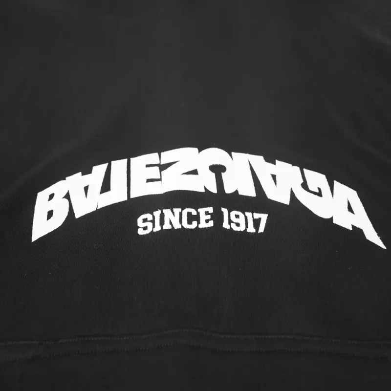 EMSneakers BACK FLIP ROUND HOODIE OVERSIZED IN BLACK/WHITE