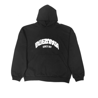 EMSneakers BACK FLIP ROUND HOODIE OVERSIZED IN BLACK/WHITE 01