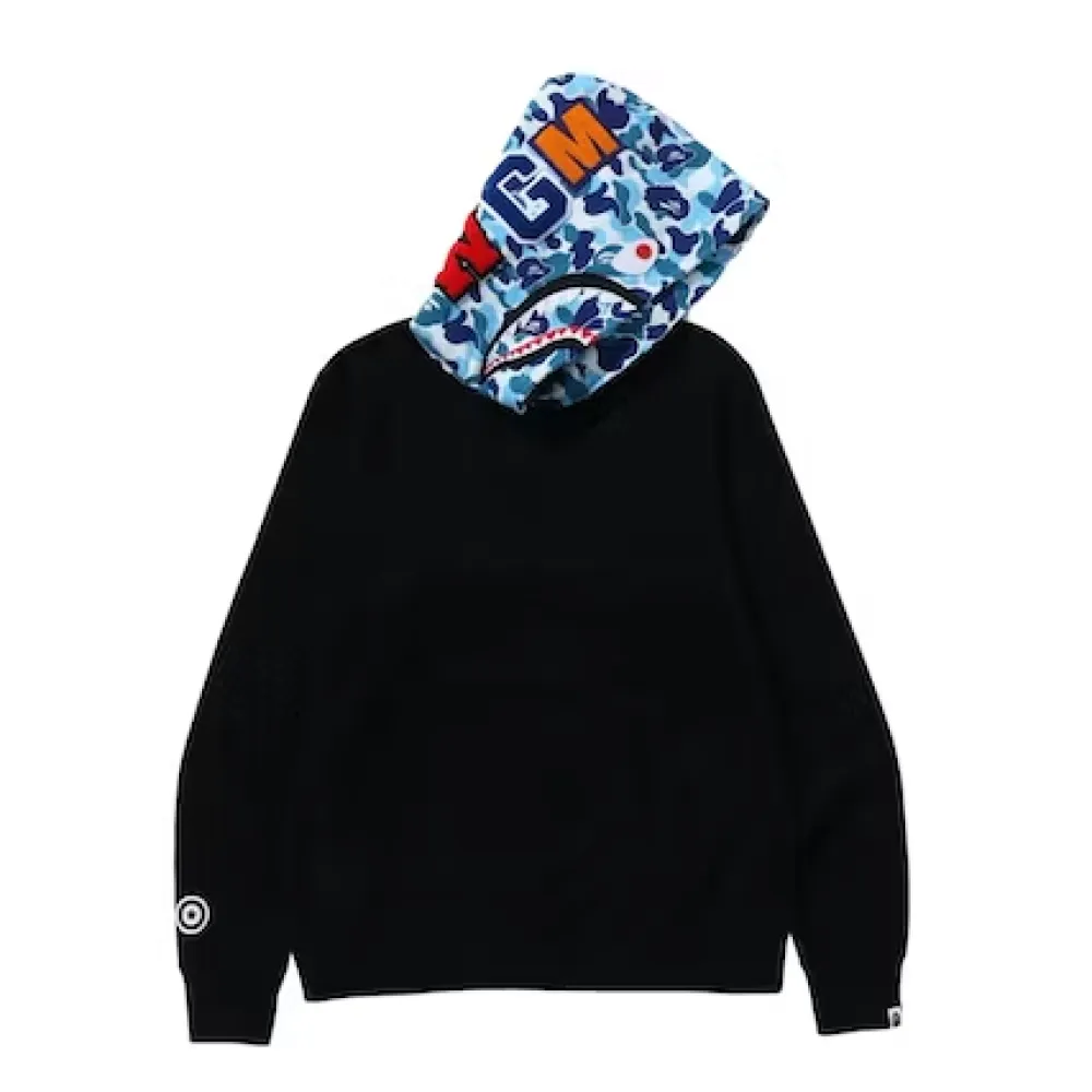 EMSneakers BAPE ABC Camo Shark Pullover Hoodie Black