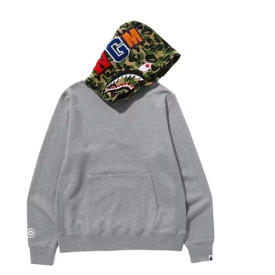 EM Sneakers BAPE ABC Camo Shark Pullover Hoodie Gray 02