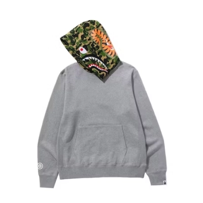 EM Sneakers BAPE ABC Camo Shark Pullover Hoodie Gray 01