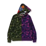 EM Sneakers BAPE Color Camo Shark Full Zip Hoodie (FW22) Green Purple
