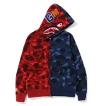 EM Sneakers BAPE Color Camo Shark Full Zip Hoodie (FW22) Red Navy