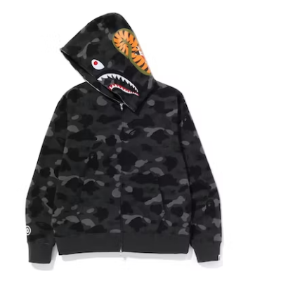 EM Sneakers BAPE Color Camo Shark Full Zip Hoodie (SS23) Black 01