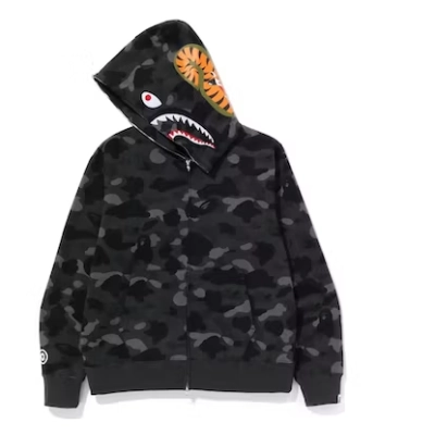 EM Sneakers BAPE Color Camo Shark Full Zip Hoodie (SS23) Black 01