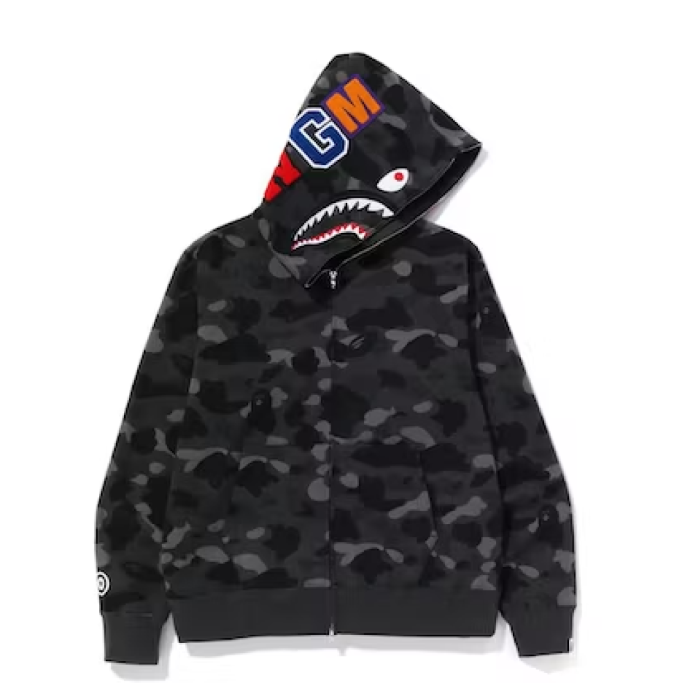 EM Sneakers BAPE Color Camo Shark Full Zip Hoodie (SS23) Black