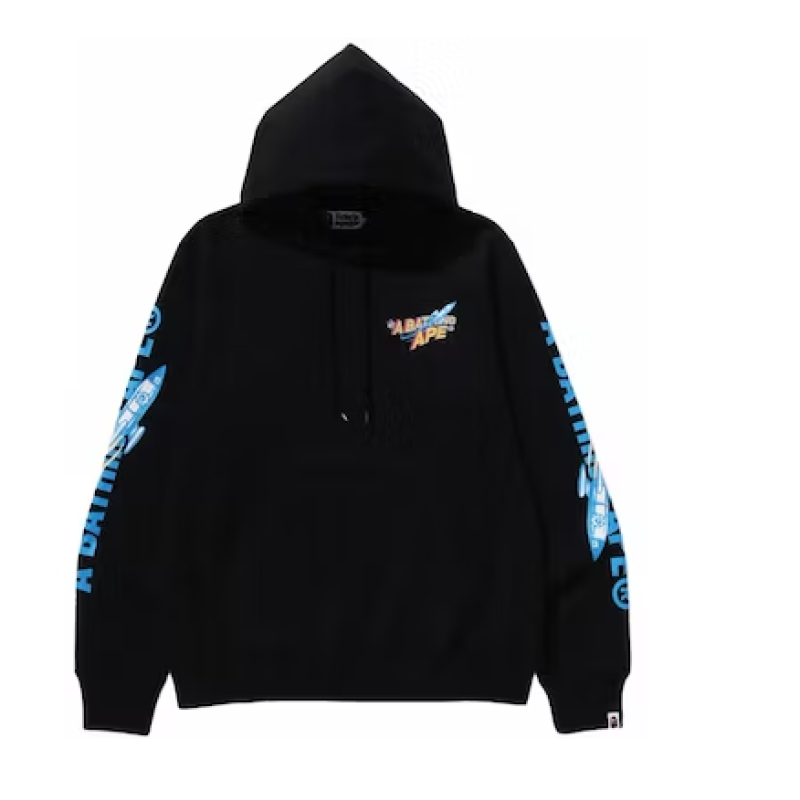 EM Sneakers BAPE Moon Ape Head Pullover Hoodie Black