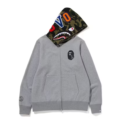 EM Sneakers BAPE x OVO Shark Full Zip Hoodie Grey