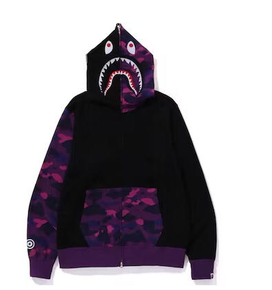 EM Sneakers BAPE Color Camo Shark Full Zip Hoodie (FW23) Purple