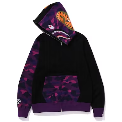 EM Sneakers BAPE Color Camo Shark Full Zip Hoodie (FW23) Purple