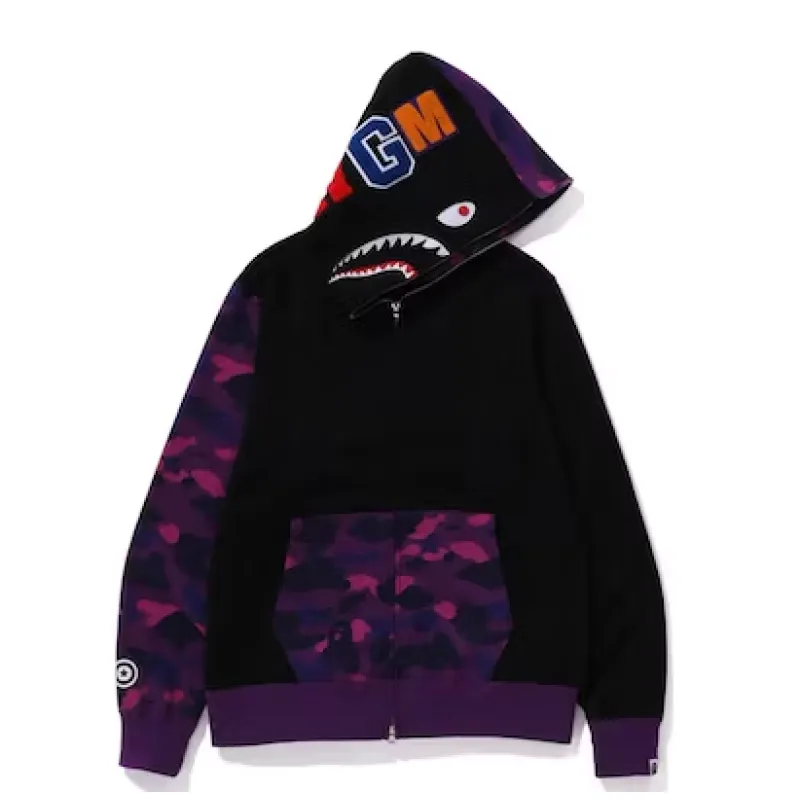 EM Sneakers BAPE Color Camo Shark Full Zip Hoodie (FW23) Purple
