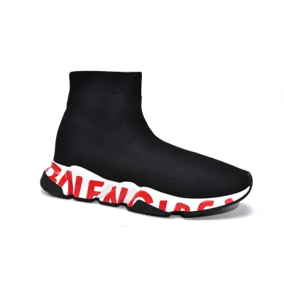 EM Sneakers Balenciaga Speed 2.0 Graffiti Black Red 02