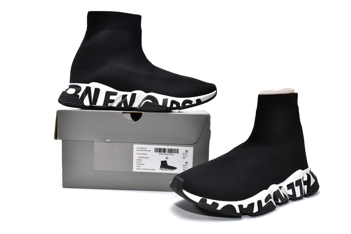 EM Sneakers Balenciaga Speed Graffiti Trainers Black White
