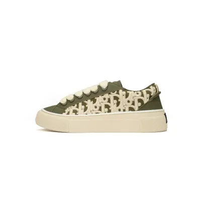 EM Sneakers Dior B33 Sneaker Khaki Smooth Calfskin Oblique Raised Embroidery (Numbered) 01