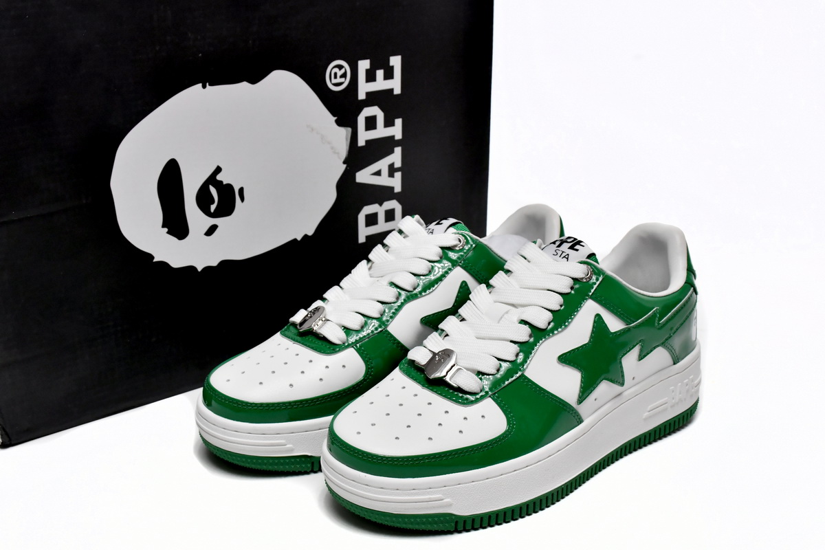 EM Sneakers A Bathing Ape Bape Sta Low White Green