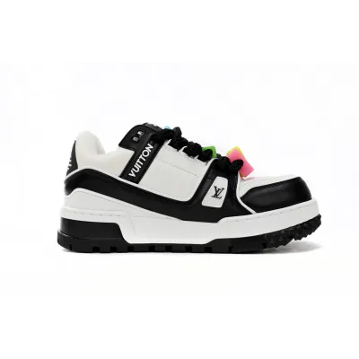 EM Sneakers Louis Vuitton Trainer Maxi Black White 02