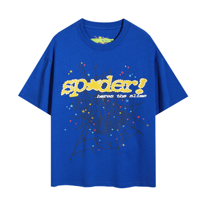 EM Sneakers Sp5der T-Shirt Web Print Gothic TC Blue 01