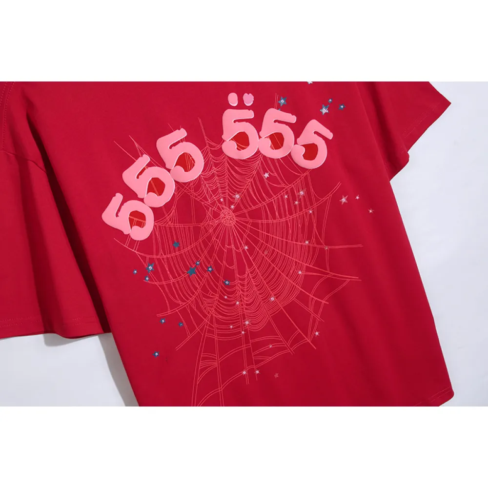 EM Sneakers Sp5der T-Shirt Worldwide Red Angel Number 555 Red FW21