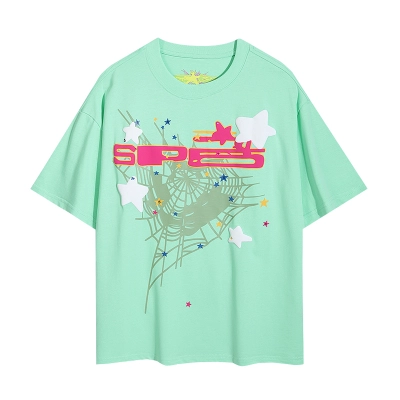 EM Sneakers Sp5der T-Shirt YoungThug Web Mint Green 01