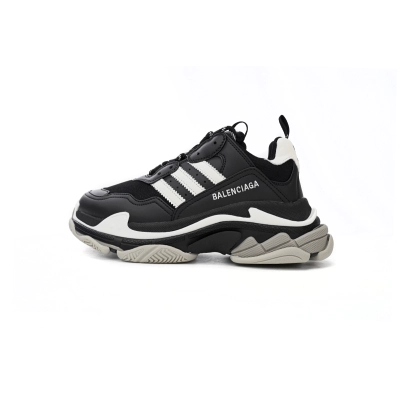 EM Sneakers Balenciaga Triple S × Adidas Black and White 01