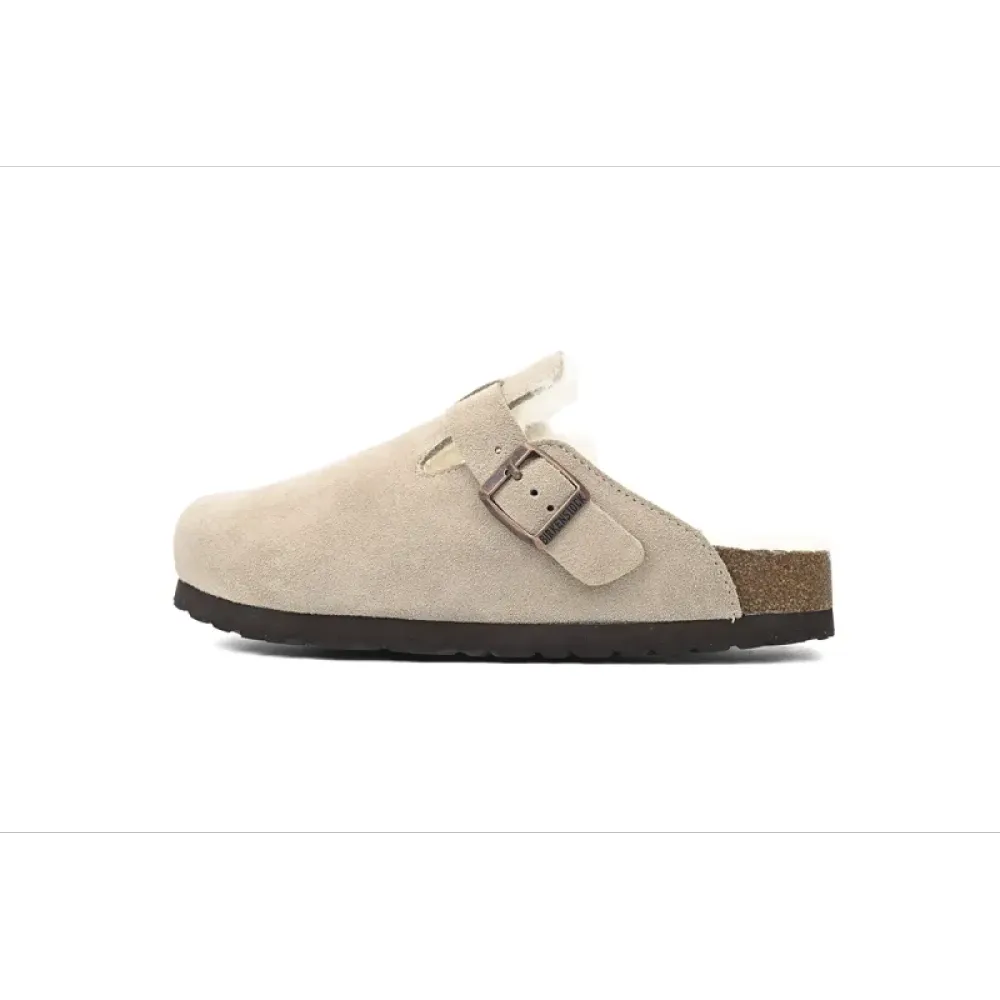 EM Sneakers Birkenstock Boston Shearling Coin Suede Beige