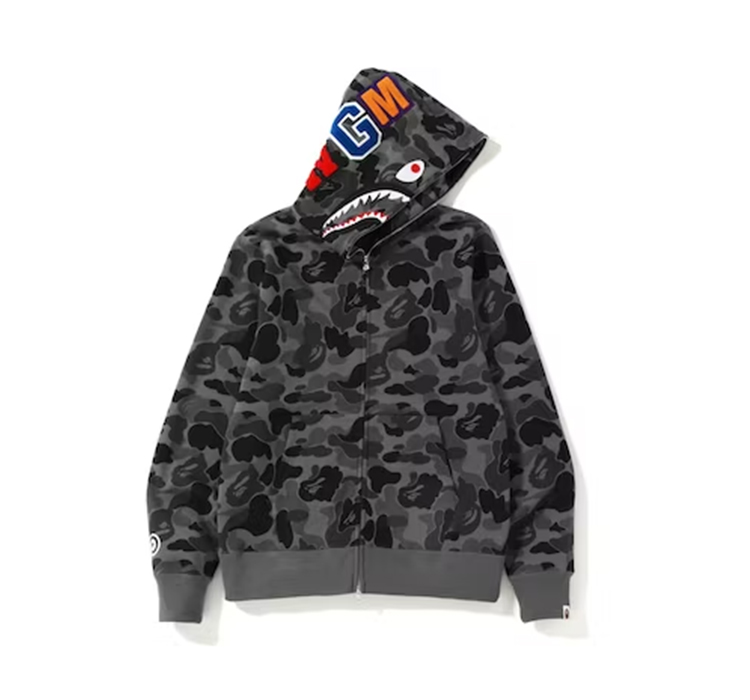 EM Sneakers BAPE Color Camo Shark Full Zip Hoodie Black