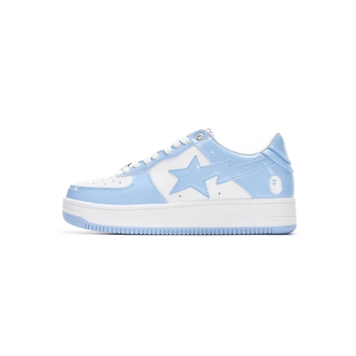 EM Sneakers A Bathing Ape Bape SK8 Sta Low White Blue 01