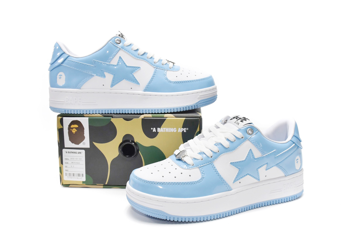 EM Sneakers A Bathing Ape Bape SK8 Sta Low White Blue