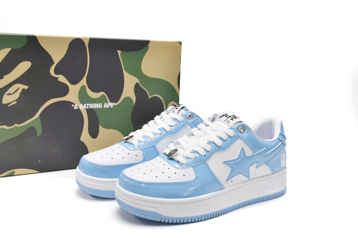 EM Sneakers A Bathing Ape Bape SK8 Sta Low White Blue
