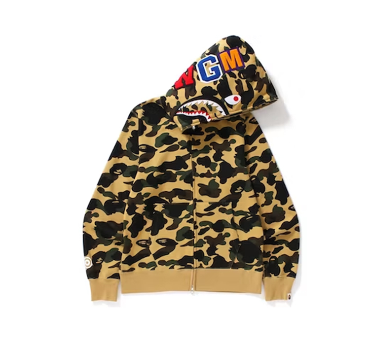 EM Sneakers BAPE 1st Camo Shark Full Zip Hoodie Yellow