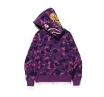 EMSneakers BAPE Color Camo Shark Full Zip Hoodie Purple