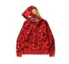 EMSneakers BAPE Color Camo Shark Full Zip Hoodie Red