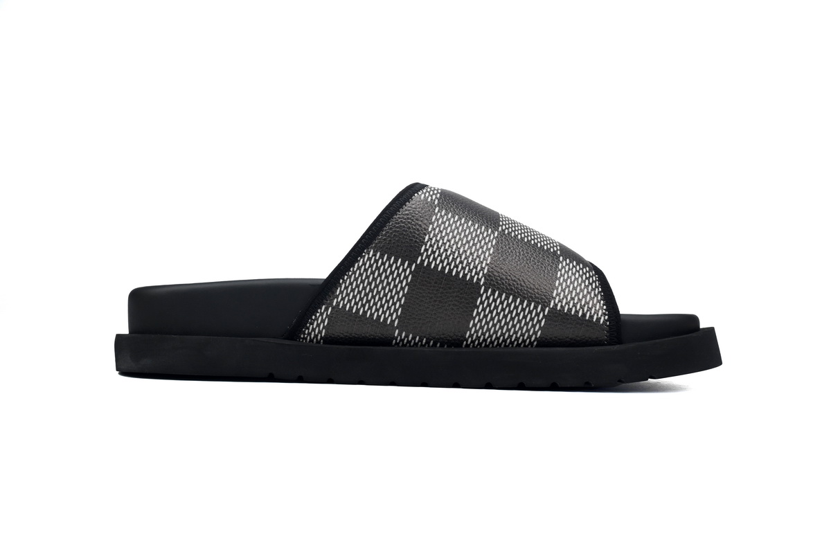 EM Sneakers Louis Vuitton Miami Mules Black and Gray Print