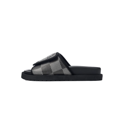 EM Sneakers Louis Vuitton Miami Mules Black and Gray Print 01