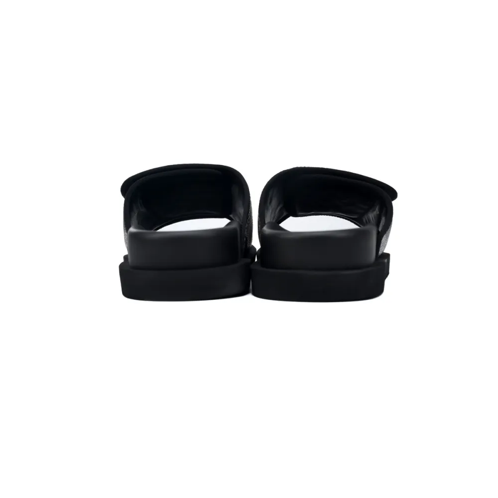 EM Sneakers Louis Vuitton Miami Mules Black and Gray Print