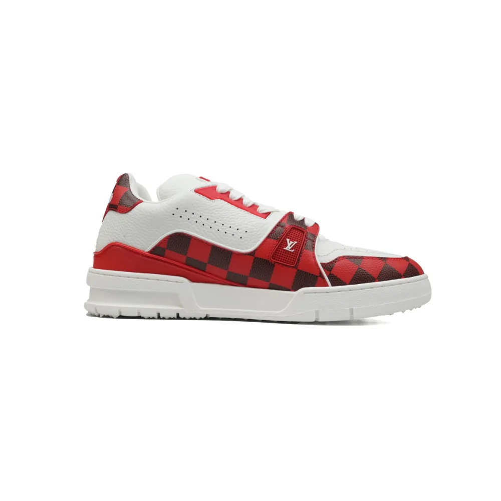 EM Sneakers Louis Vuitton Trainer Checkerboard Red