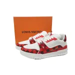 EM Sneakers Louis Vuitton Trainer Checkerboard Red