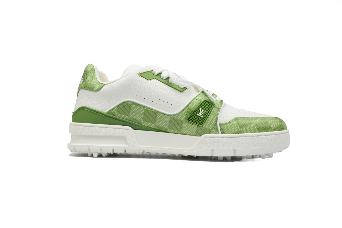 EM Sneakers Louis Vuitton Trainer Green Checkerboard
