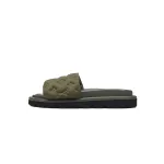 EM Sneakers Louis Vuitton Velcro Flip Flops Army Green Embossed