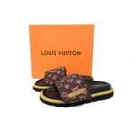 EM Sneakers Louis Vuitton Velcro Flip Flops Brown Yellow Label