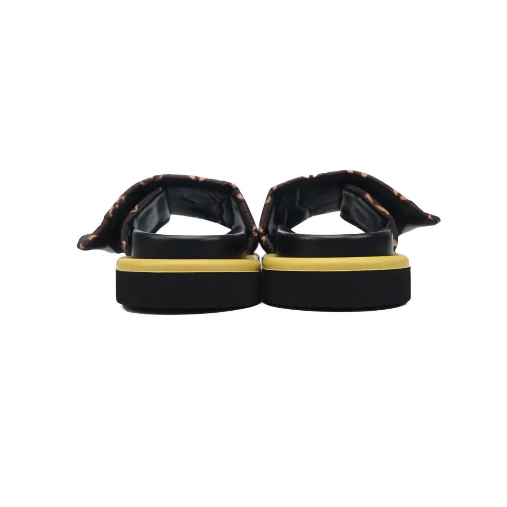 EM Sneakers Louis Vuitton Velcro Flip Flops Brown Yellow Label