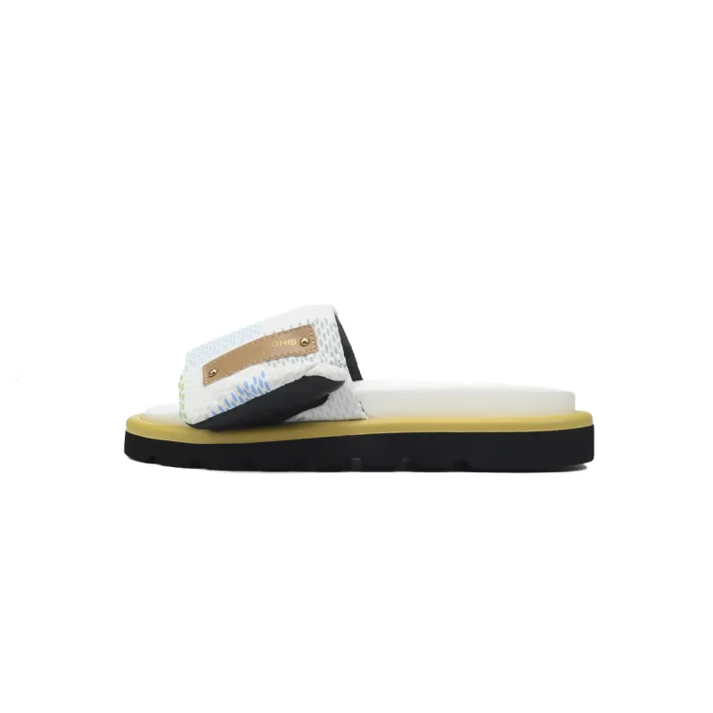 EM Sneakers Louis Vuitton Velcro Flip Flops White Plaid