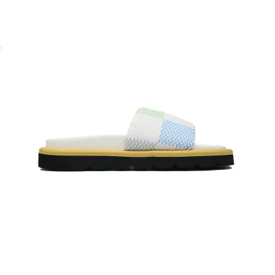 EM Sneakers Louis Vuitton Velcro Flip Flops White Plaid 02