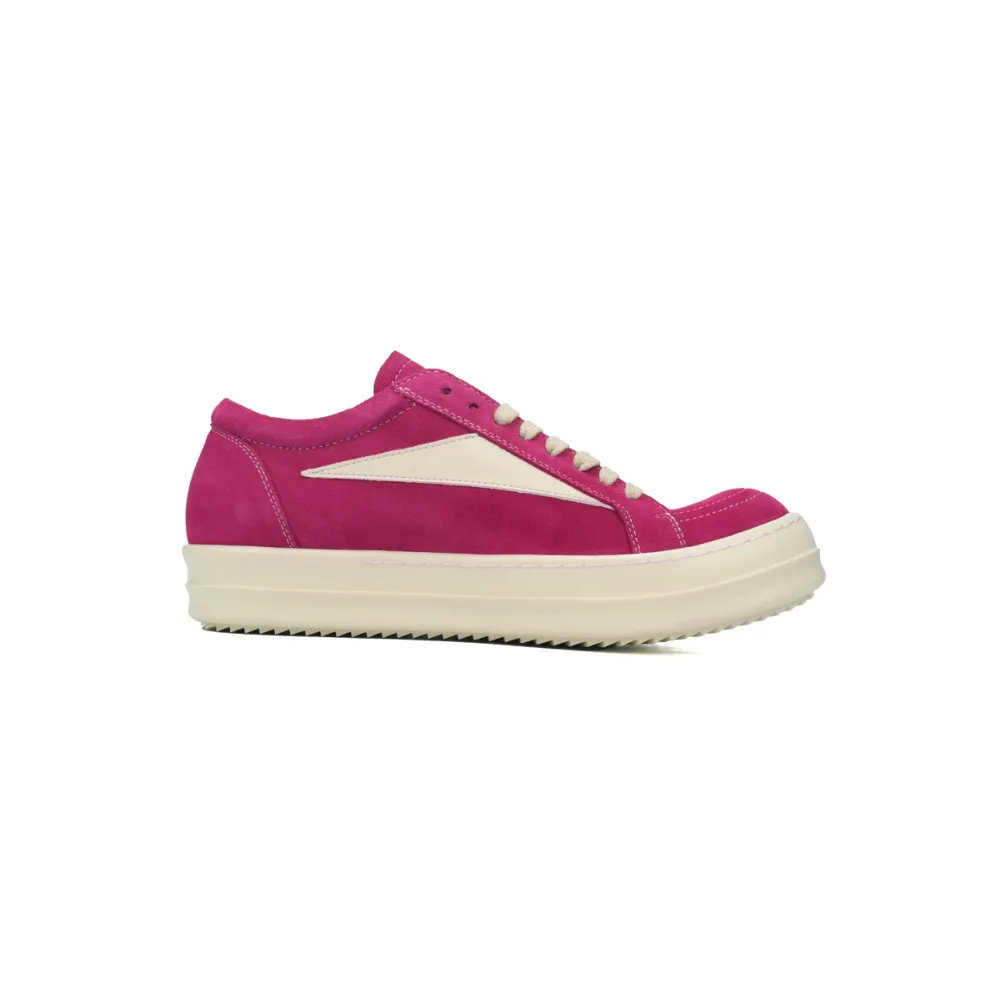 EM Sneakers Rick Owens Edfu Vintage Sneaks Velour Suede Hot Pink Milk White