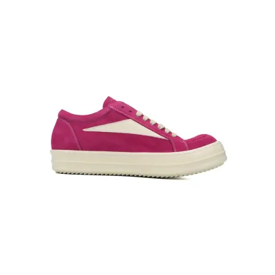 EM Sneakers Rick Owens Edfu Vintage Sneaks Velour Suede Hot Pink Milk White 02