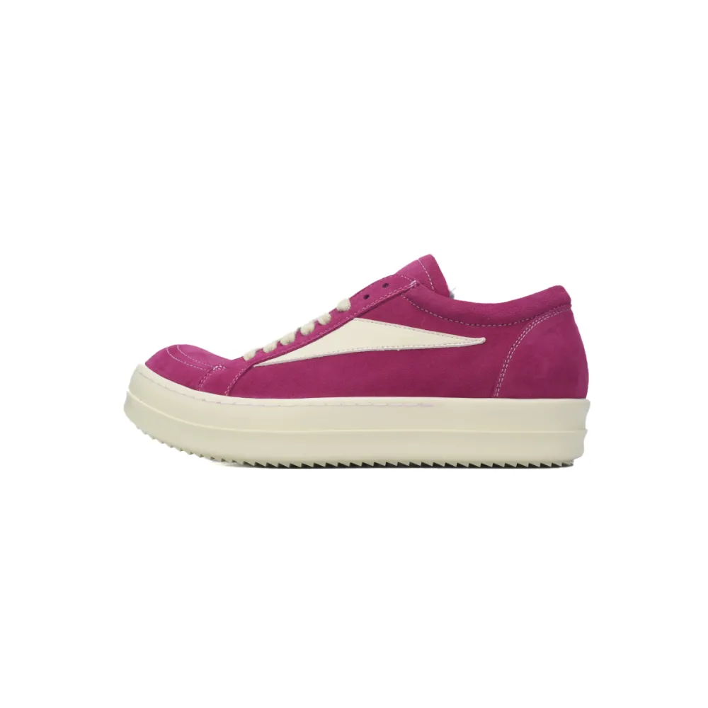 EM Sneakers Rick Owens Edfu Vintage Sneaks Velour Suede Hot Pink Milk White